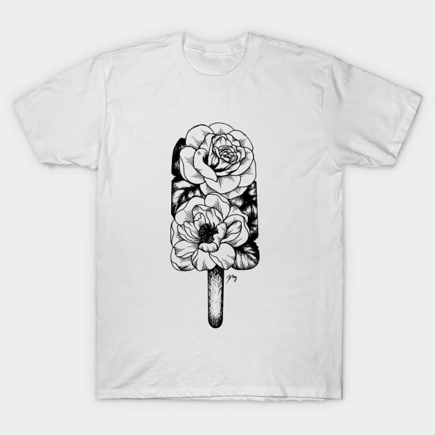 Floral Popsicle III (Rose & Peony) T-Shirt by Akbaly